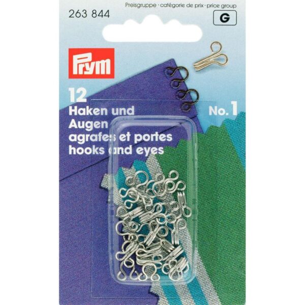 Haken en ogen nr.1 messing Prym 263 844