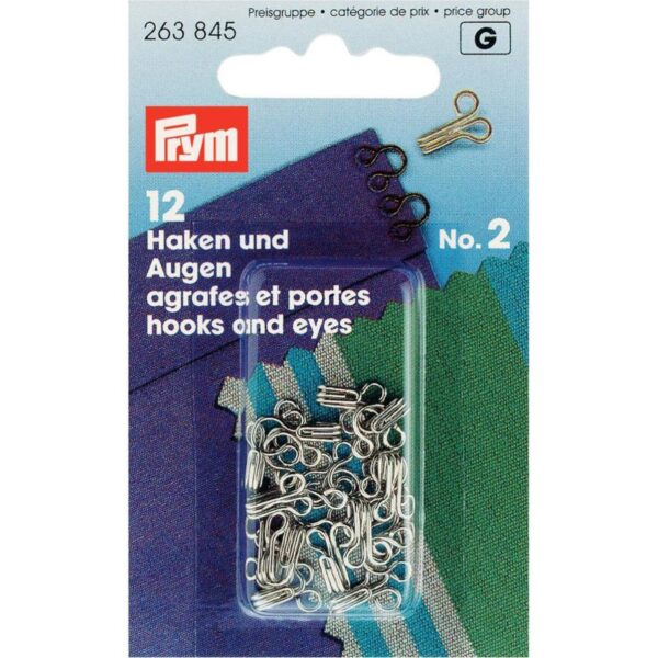 Haken en ogen nr.2 messing Prym 263 845